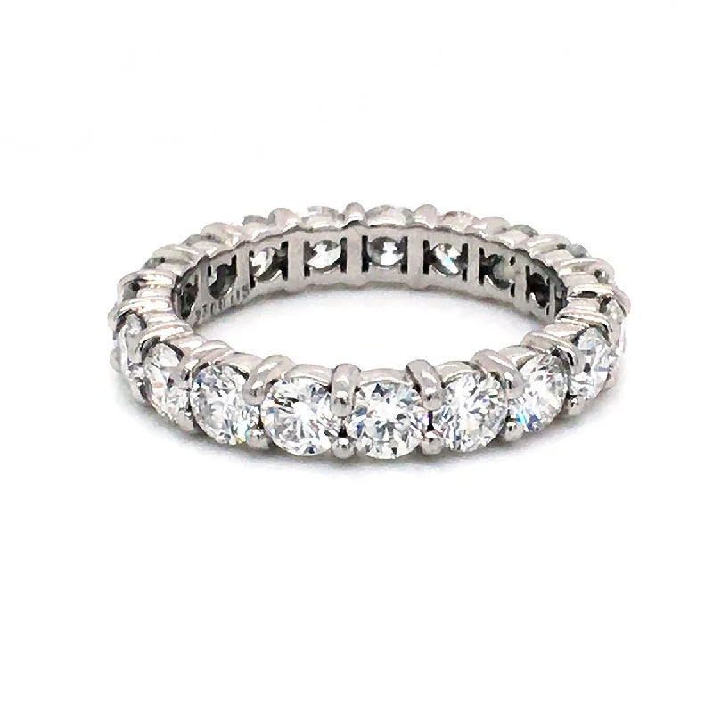 stackable engagement rings for women-Platinum Diamond Eternity Wedding Band