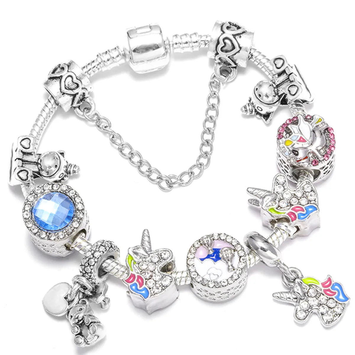 gold bracelets for women-1 Piece Fashion Unicorn Alloy Enamel Plating Inlay Rhinestones Women's Bracelets