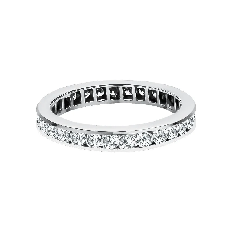 modern engagement rings for women-Platinum Diamond Eternity Wedding Band