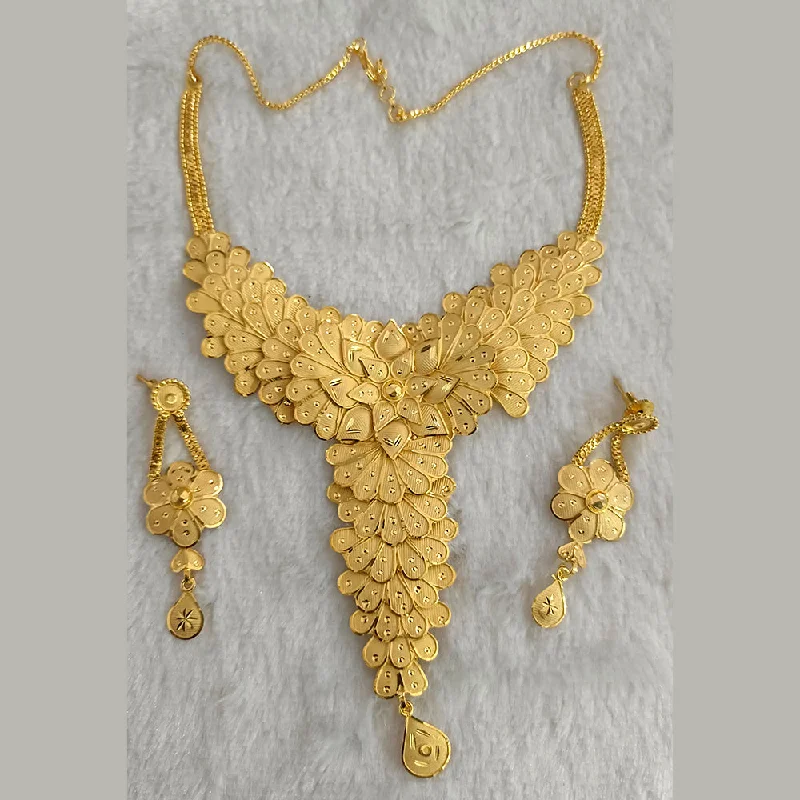 pearl necklaces for women-Pari Art Jewellery Forming Gold Necklace Set