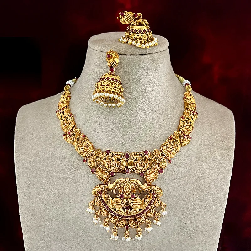 gold plated necklaces for women-Diksha Collection Gold Plated Necklace Set