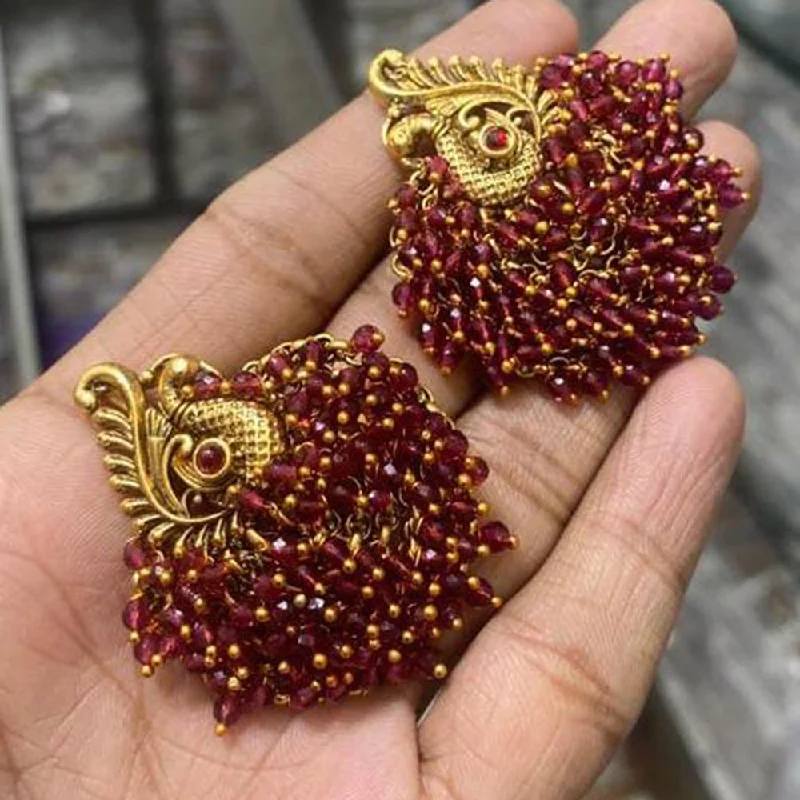 floral earrings for women-Manisha Jewellery Gold Plated Dangler Earrings