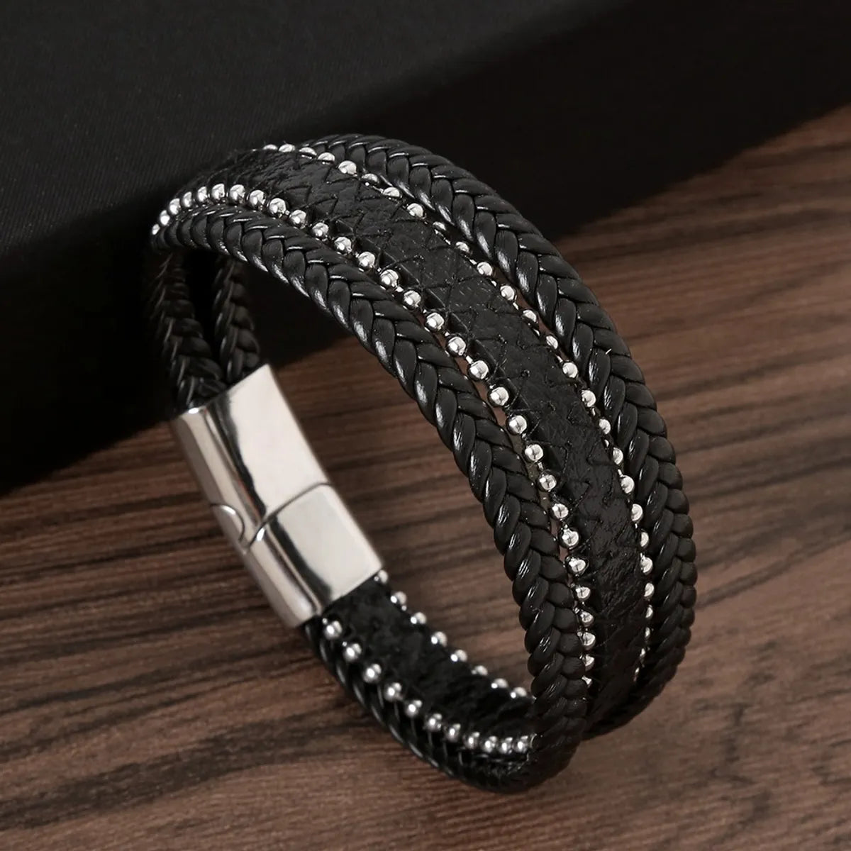 stackable bracelets for women-Simple Style Cool Style Solid Color Stainless Steel Men'S Bangle