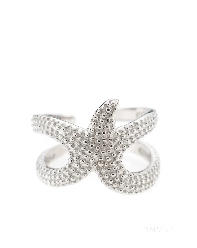 double band rings for women-Star Fish Ring~ Sterling Silver 925~ SMR027