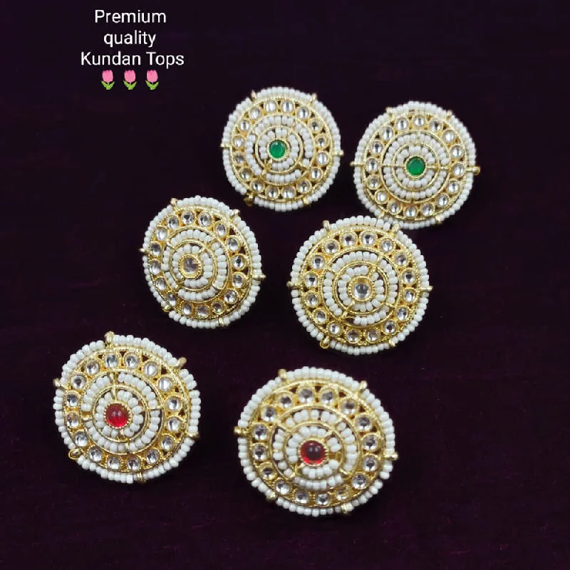 gold-plated earrings for women-Manisha Jewellery Gold Plated Kundan Stud Earrings