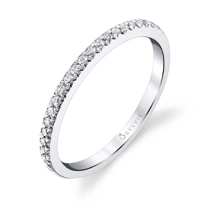 promise rings for women-Sylvie Classic Diamond Wedding Band BSY965