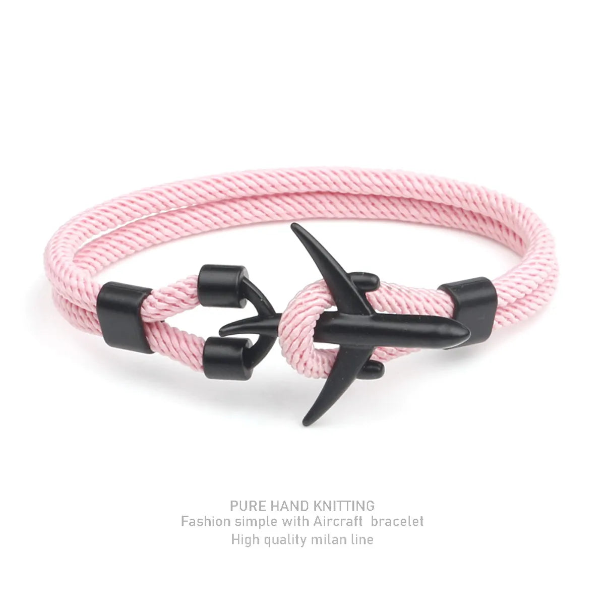 Black Double Hole Pink Rope