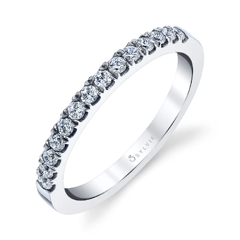 engagement rings with diamonds for women-Sylvie Classic Wedding Band BS1743