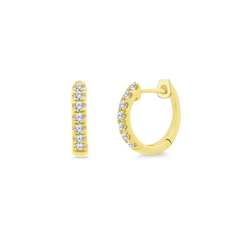 moonstone earrings for women-Small Diamond Hoops