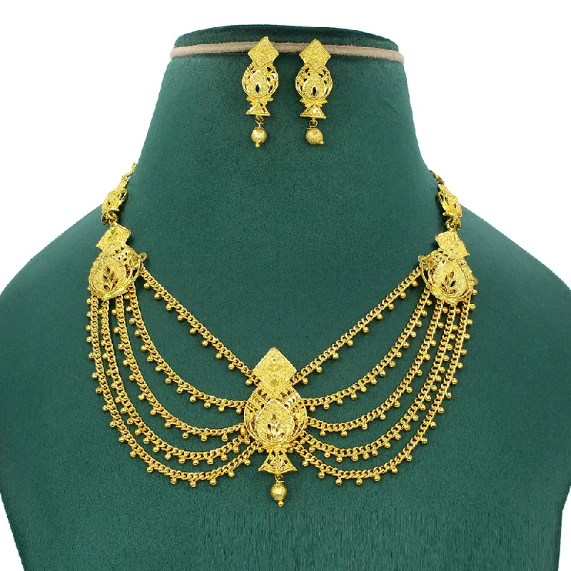 fashion necklaces for women-Mahavir Dye Gold Necklace Set