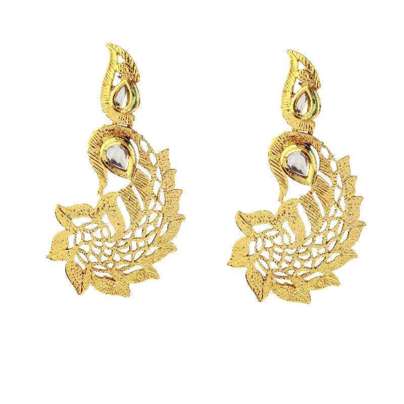 bohemian earrings for women-Amina Creation Gold Plated Dangler Earrings