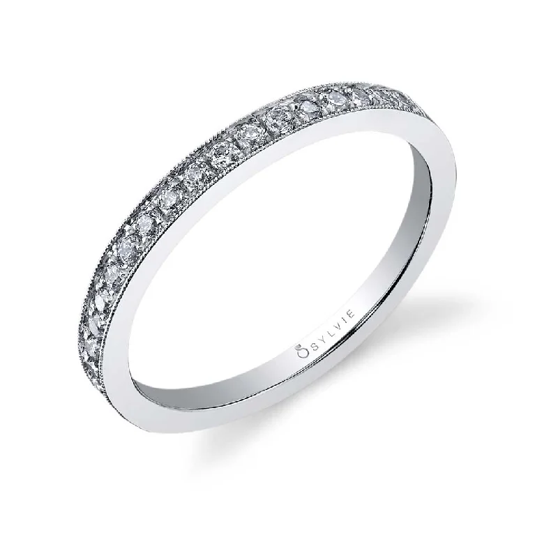 oval engagement rings for women-Sylvie Classic Wedding Band BSY865