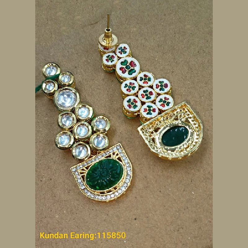 elegant drop earrings for women-Padmawati Bangles Gold Plated Kundan Stone Dangler Earrings