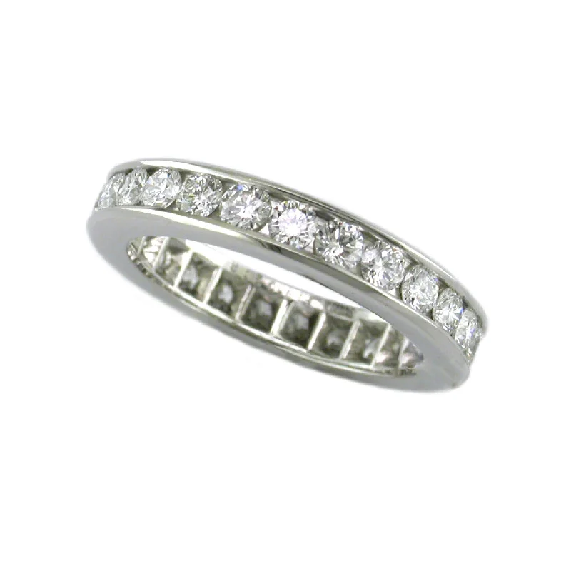 vintage diamond engagement rings for women-Platinum Diamond Wedding Band