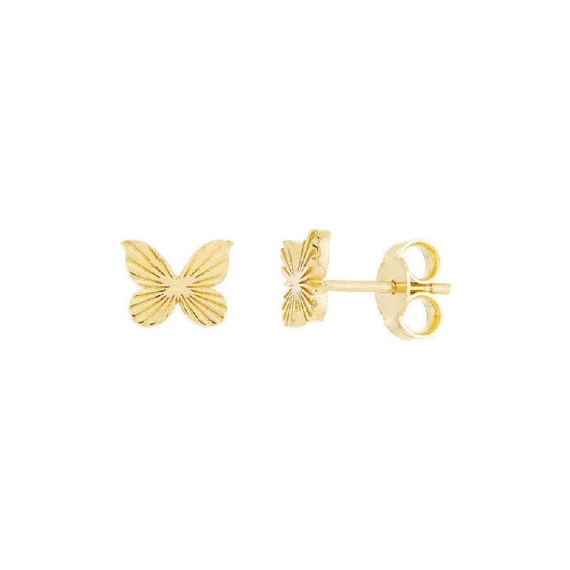 long dangly earrings for women-Fluted Butterfly Studs