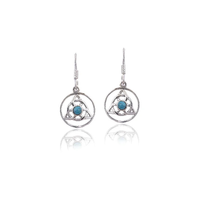 opal earrings for women-Silver Mountain 925 Silver Turquoise Earring