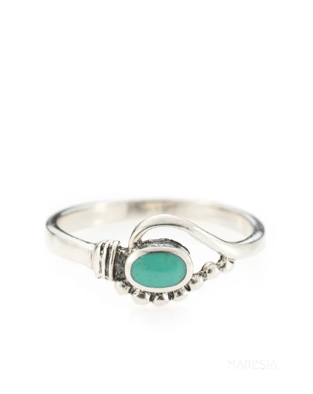 stackable rings for women-Jujuca Turquoise Ring ~ Sterling Silver 925~ SMR67