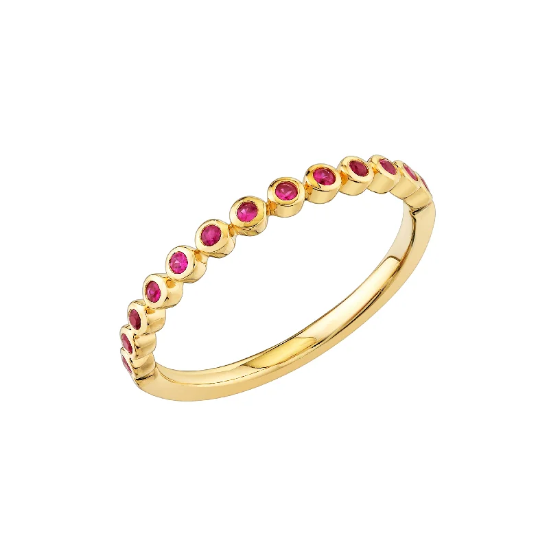 statement rings for women-Bezel Stacker Band