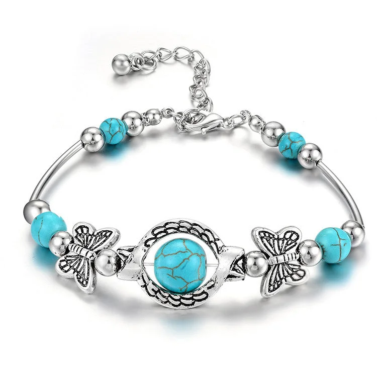 designer bracelets for women-Fashion Butterfly Fish Alloy Beaded Plating Silver Plated Women's Bracelets