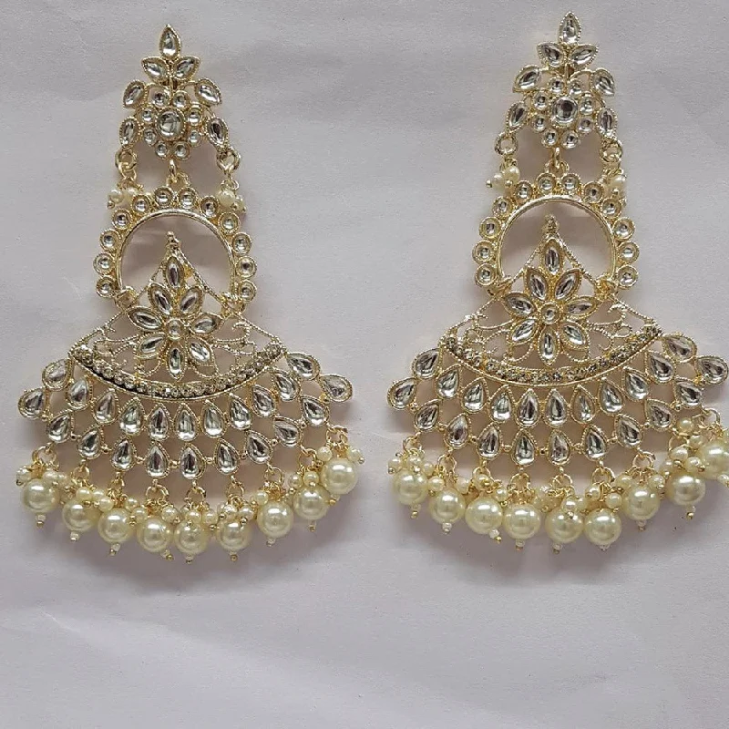 gemstone hoop earrings for women-Shreeji Kundan Stone Gold Plated Dangler Earrings - ShreejiEar43