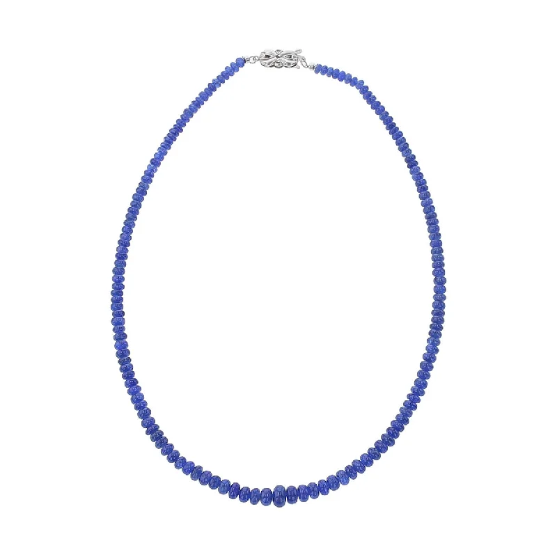 luxury gold necklaces for women-14K Gold Graduated Beaded Sapphire Necklace