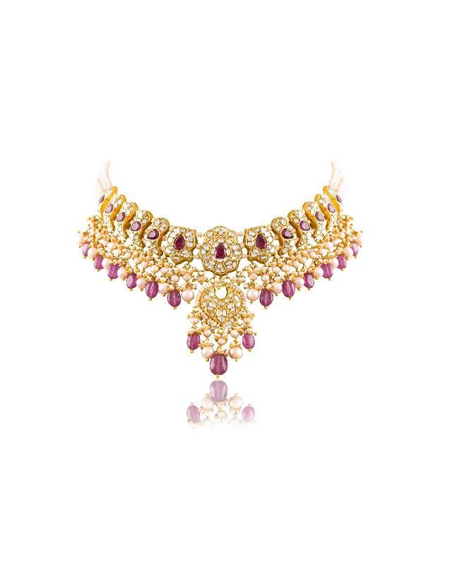 amethyst necklaces for women-Akriti Polki Necklace