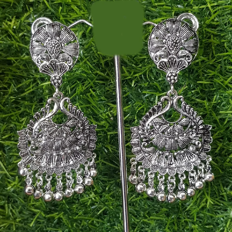 luxury gemstone earrings for women-Shreeji Oxidized Plated Dangler Earrings - 10101019SL