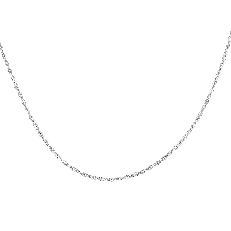 crystal necklaces for women-14K White Gold Cable Link 16-Inch Necklace