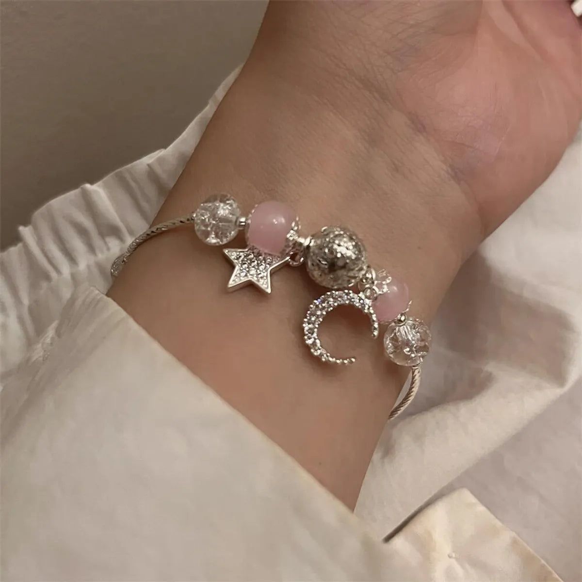 bohemian bracelets for women-Simple Style Star Alloy Inlay Zircon Women's Bracelets