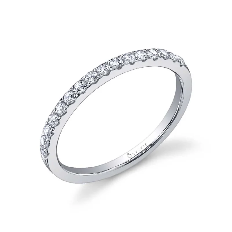 multi-stone engagement rings for women-Sylvie Classic Wedding Band BSY756