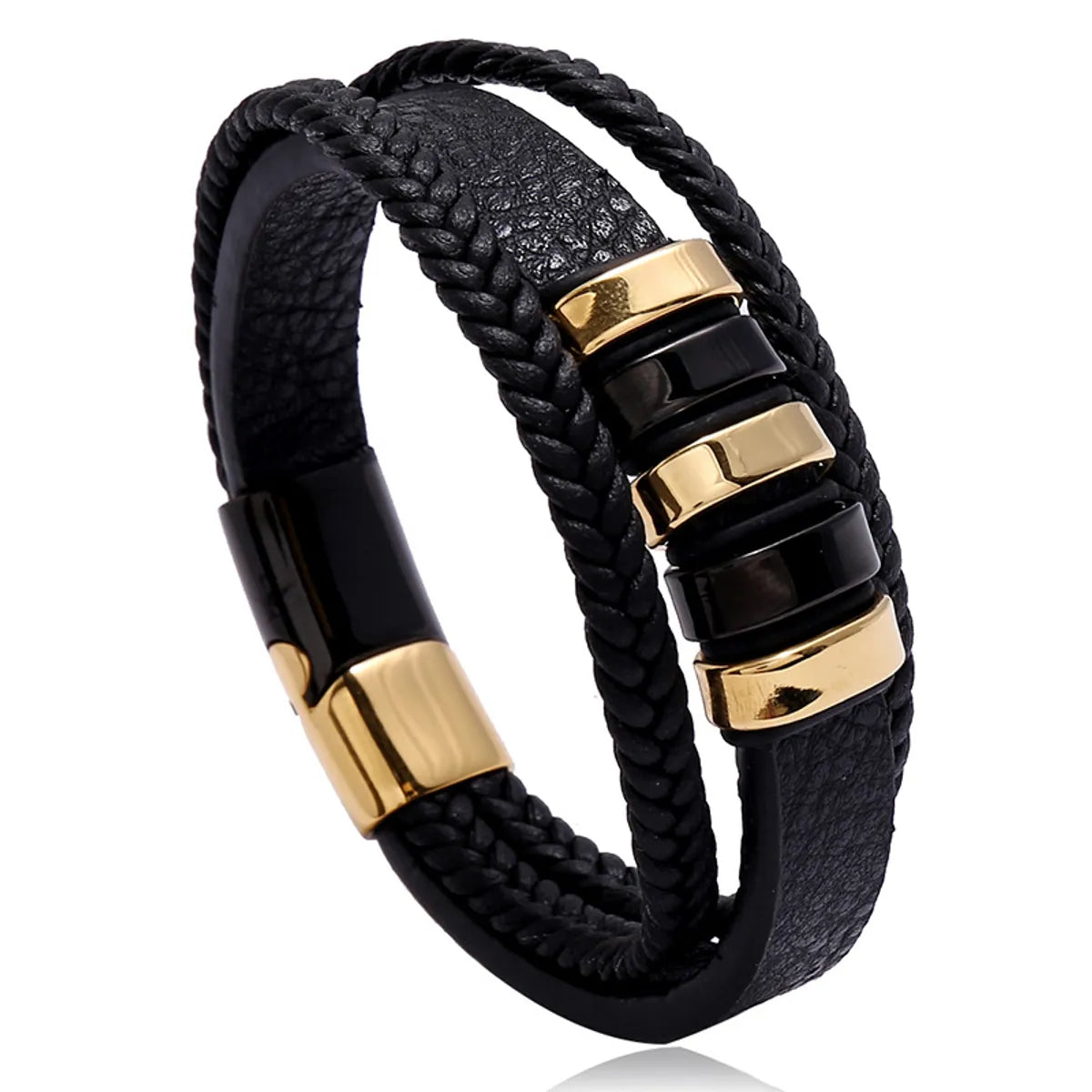 personalized bracelets for women-Fashion Geometric Pu Leather No Inlaid Unisex Bracelets