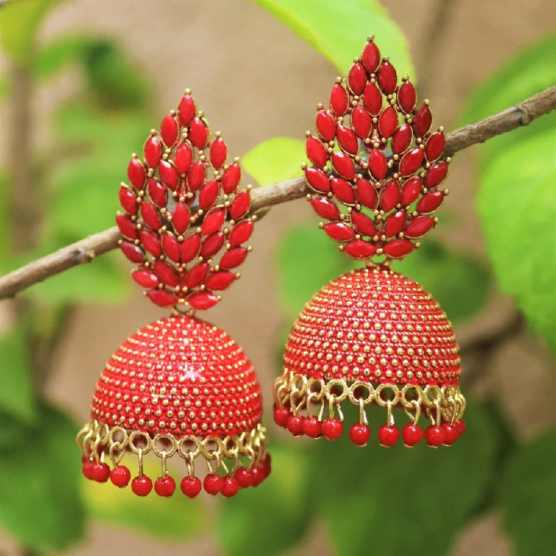 long earrings for women-H K Fashion Gold Plated Jhumki Earrings