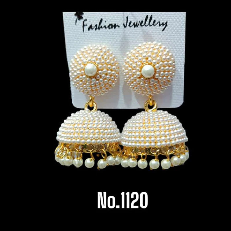 silver drop earrings for women-Manisha Jewellery Gold Plated Jhumki Earrings