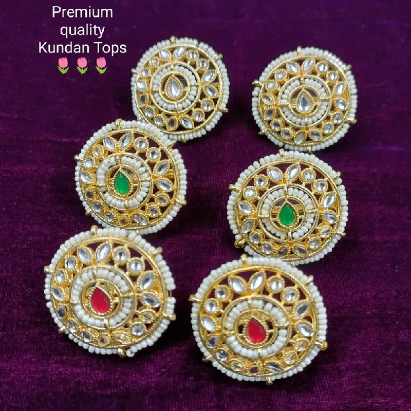 elegant drop earrings for women-Manisha Jewellery Gold Plated Kundan Stud Earrings