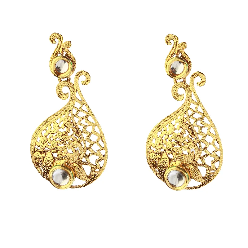 statement earrings for women-Amina Creation Gold Plated Dangler Earrings