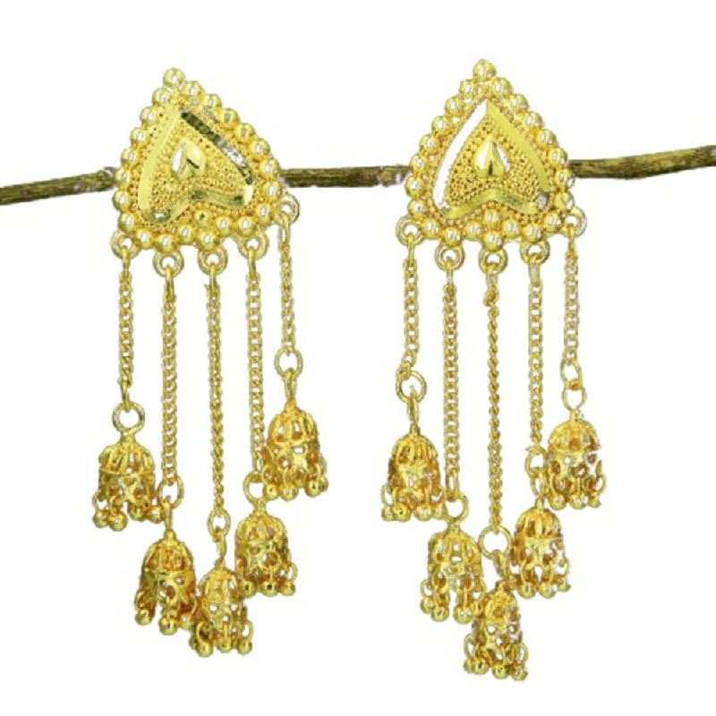 tassel earrings for women-Mahavir Gold Plated Dangler Earrings