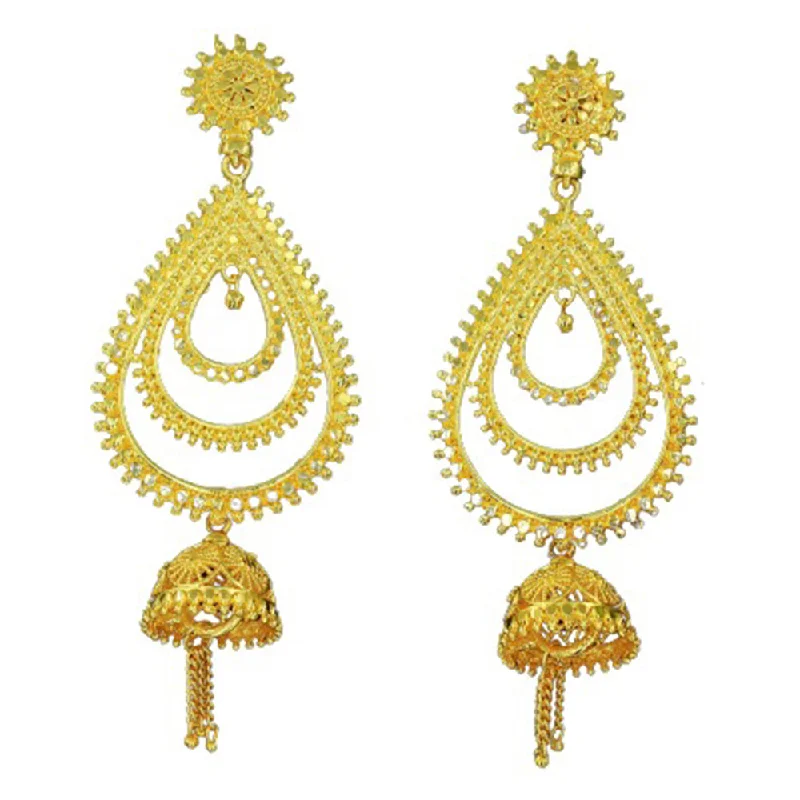 dangly earrings for women-Mahavir Gold Plated Dangler Earrings