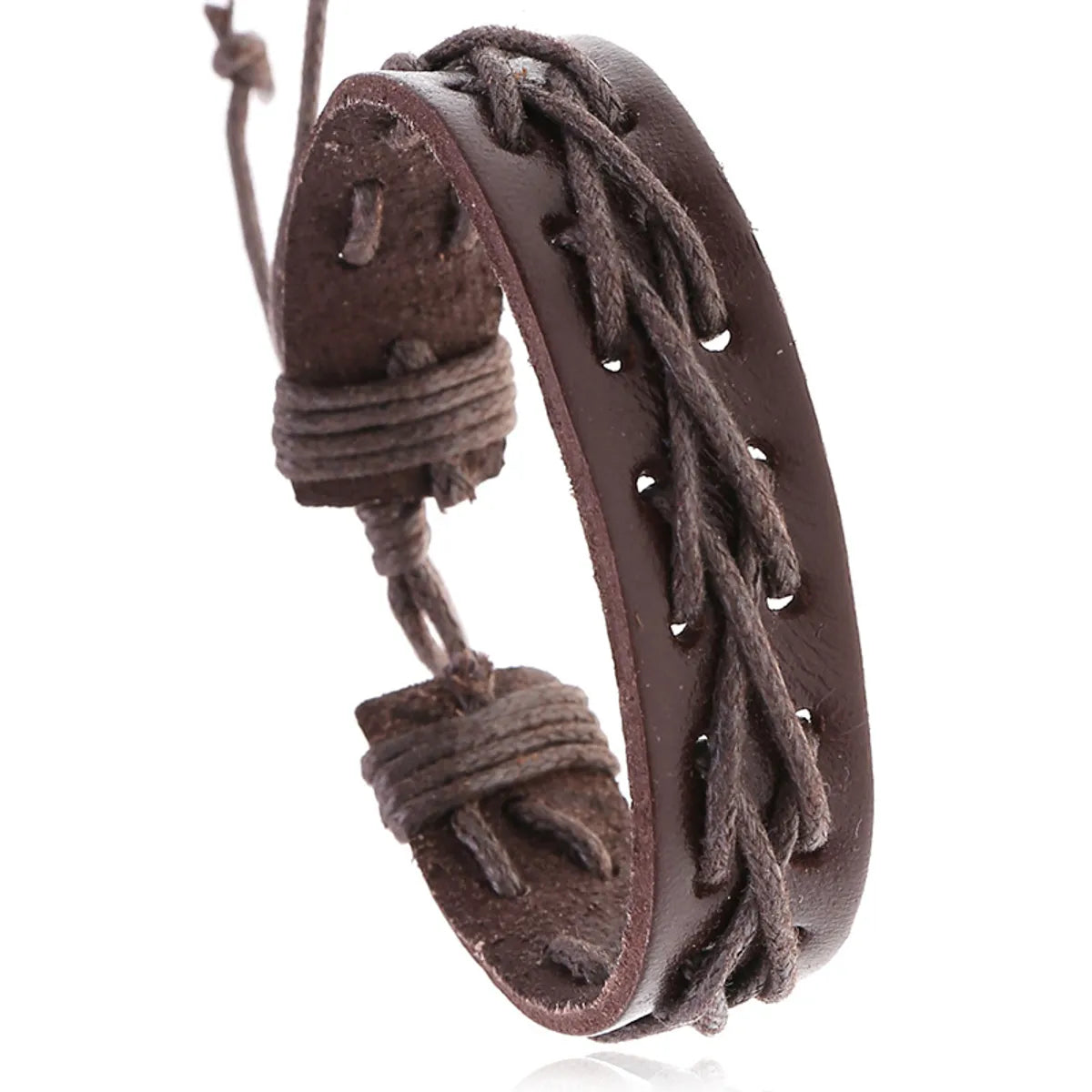 chain link bracelets for women-Hot Sale Men'S Retro Cowhide Wax Thread New Woven Bracelet Leather Jewelry Wholesale Nihaojewelry