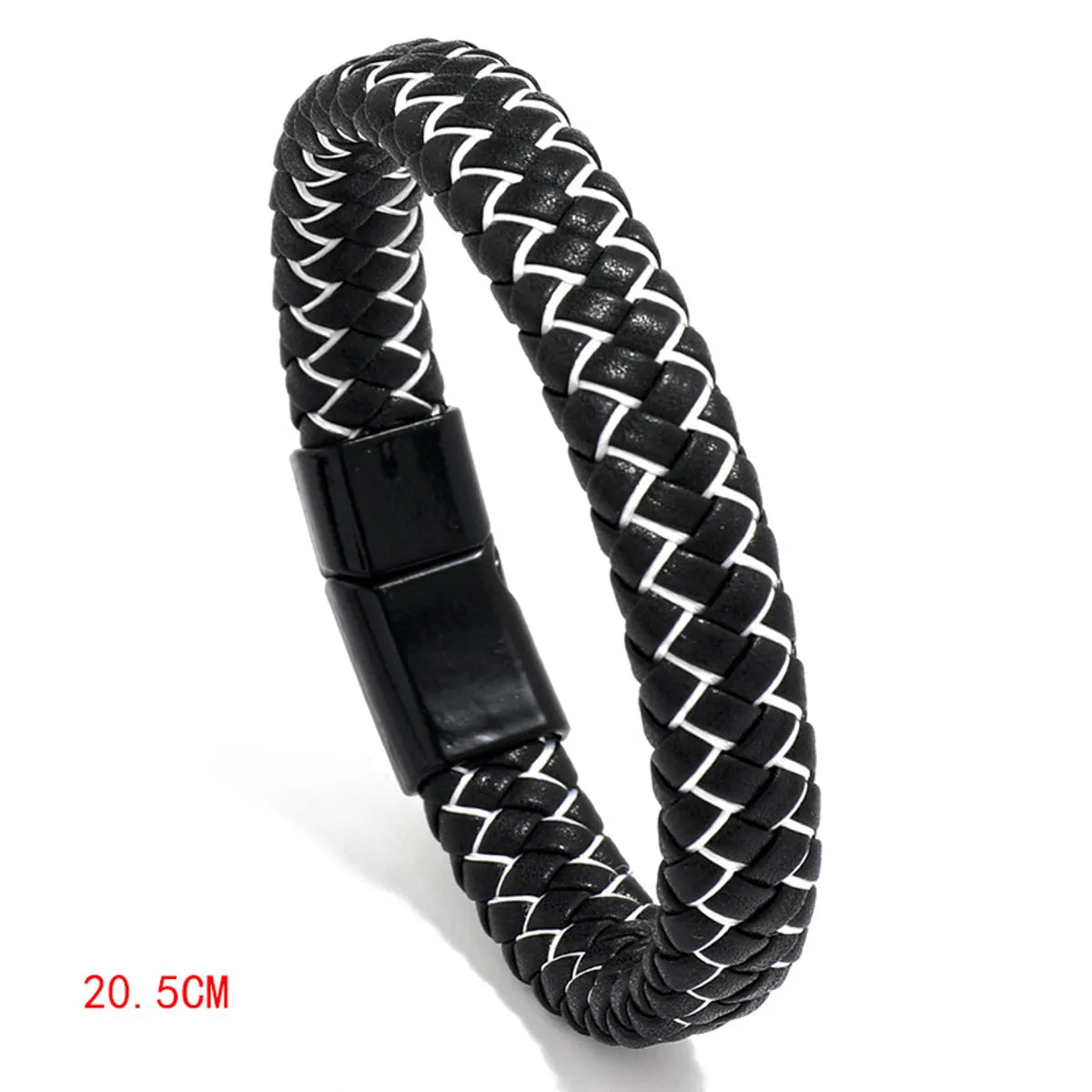 Black Leather + White Thread 20.5cm