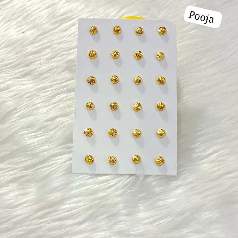 cubic zirconia earrings for women-Pooja Bangles Gold Plated Stud Earrings