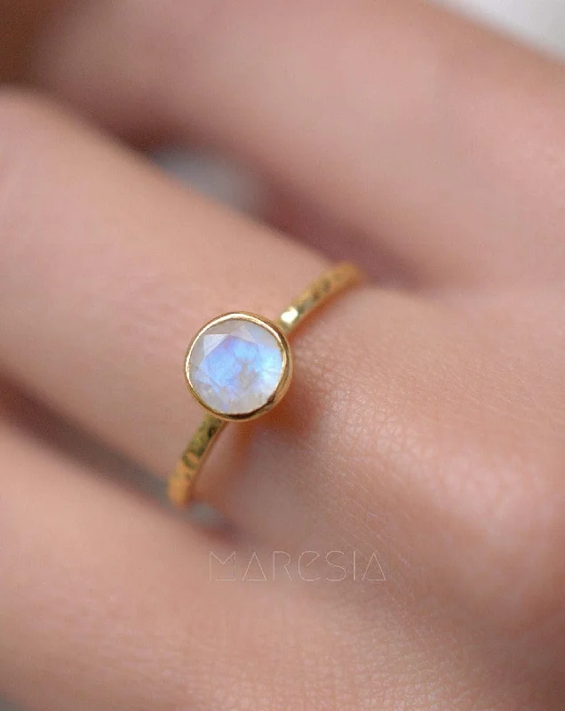 wedding sets for women-Moonstone Ring ~ 18k Gold Plated ~MR101A