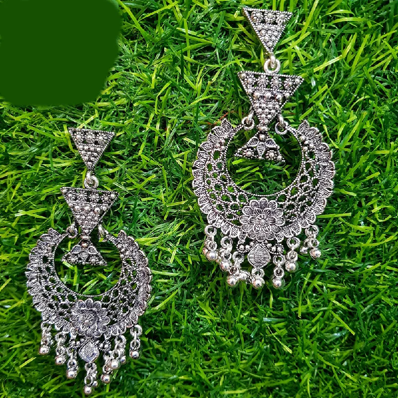 long earrings for women-Shreeji Oxidized Plated Dangler Earrings - 10101002SL