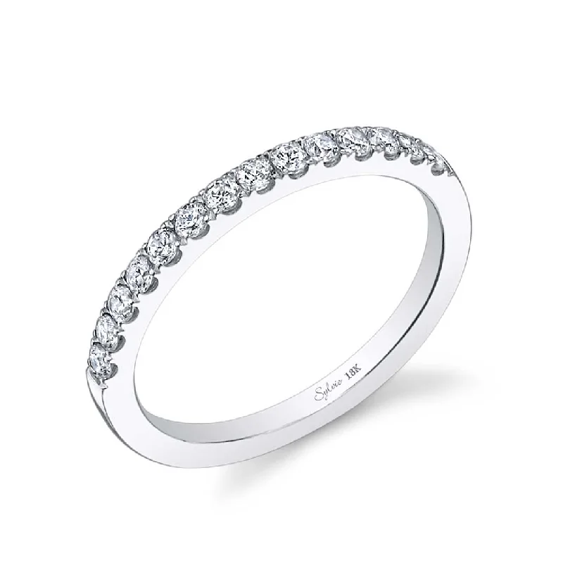 round engagement rings for women-Sylvie Classic Wedding Band BSY730