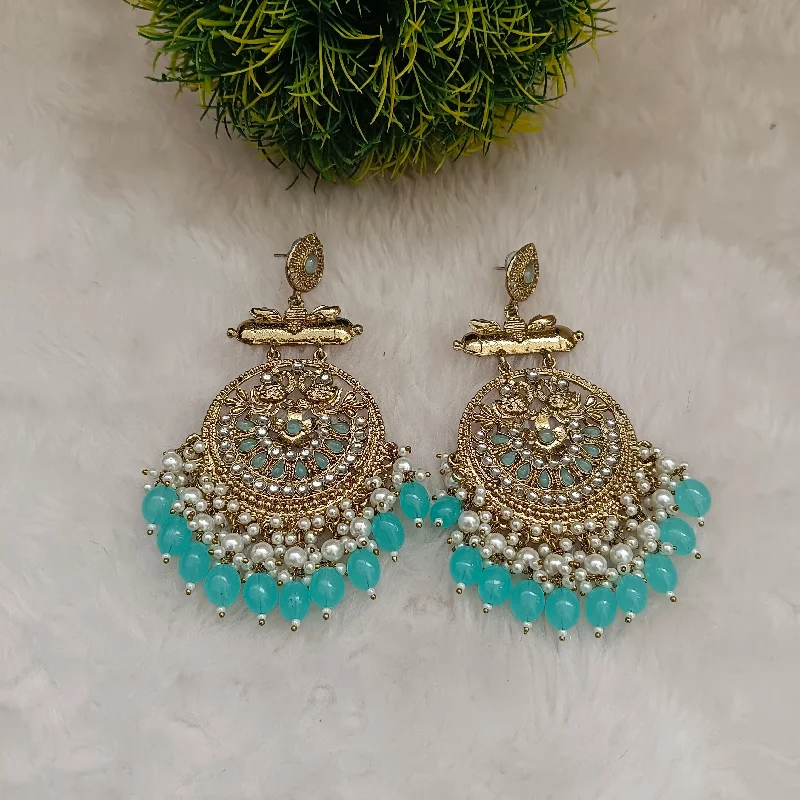 elegant drop earrings for women-Om Creation Gold Plated Designer Kundan Dangler Earrings