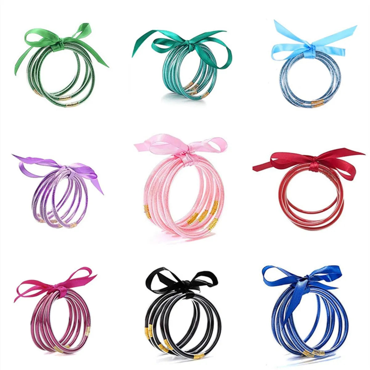 glittering bracelets for women-Fashion Bow Knot Alloy Plastic Unisex Bracelets