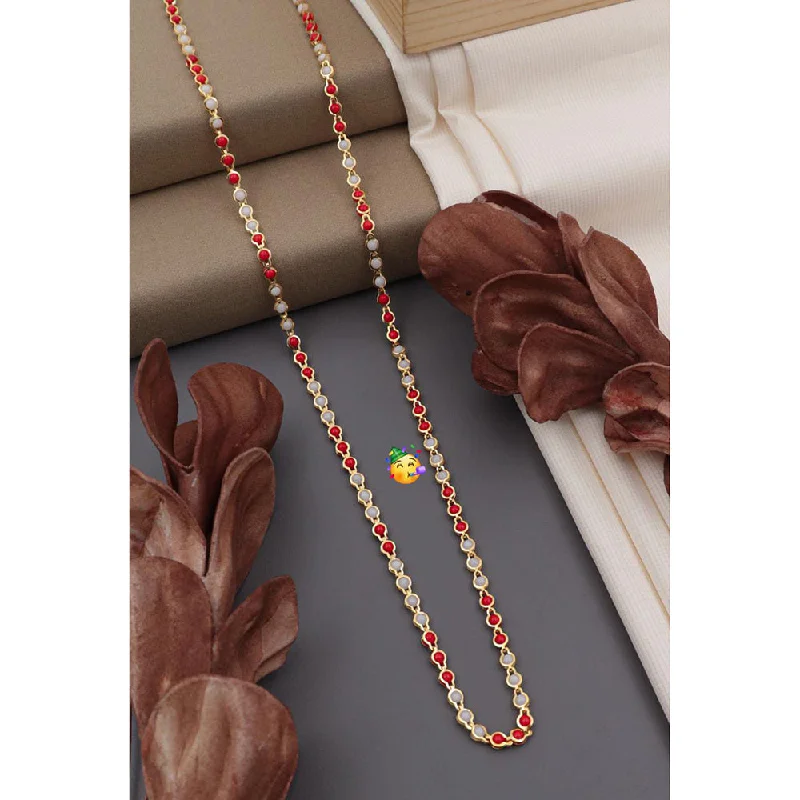 simple necklaces for women-Pooja Bagles Gold Plated Necklace