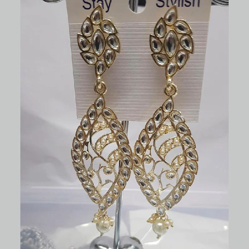 gold drop earrings for women-Shreeji Austrian Stone Gold Plated Dangler Earrings-ShreejiEar08