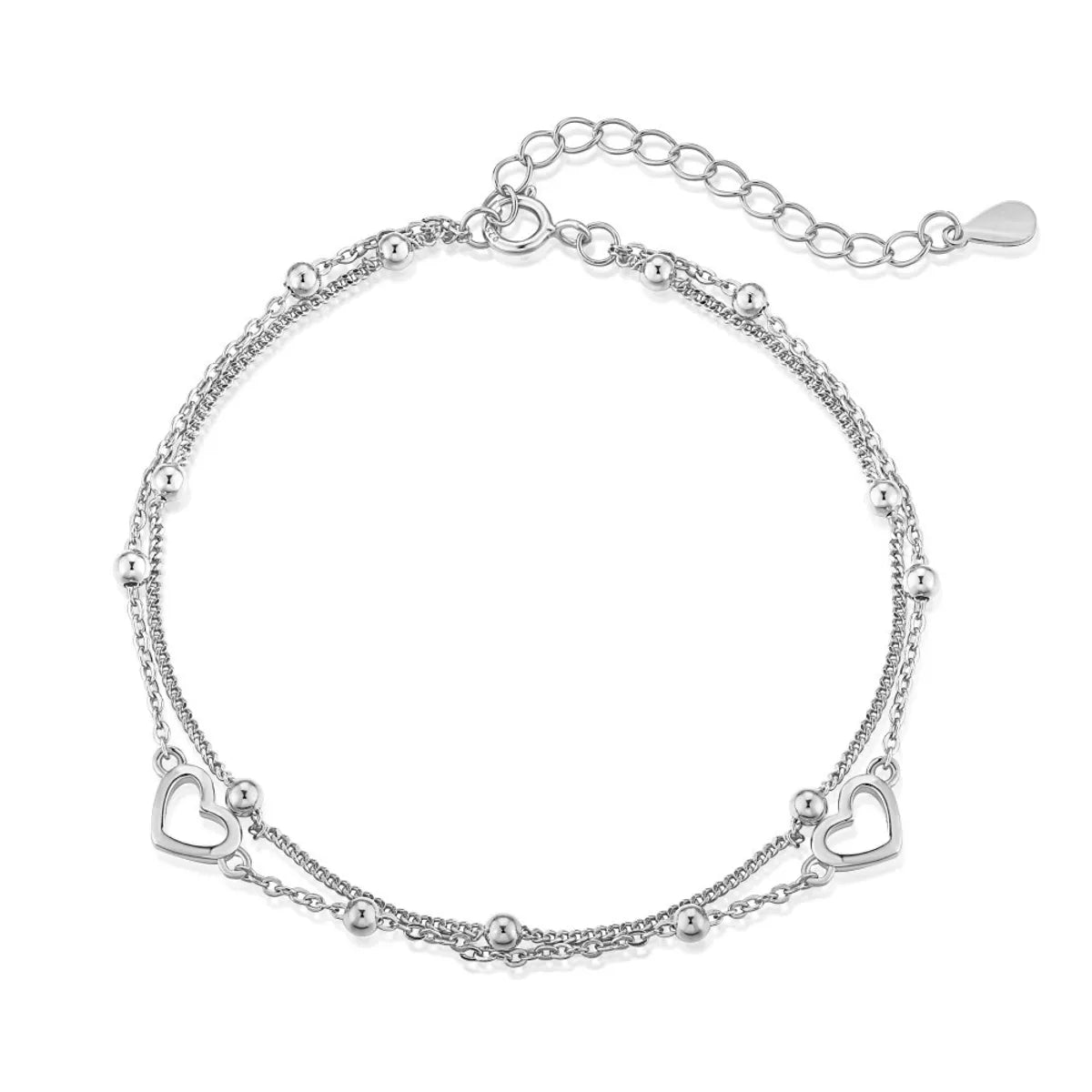 boho bracelets for women-Sterling Silver Sweet Heart Shape Plating Bracelets