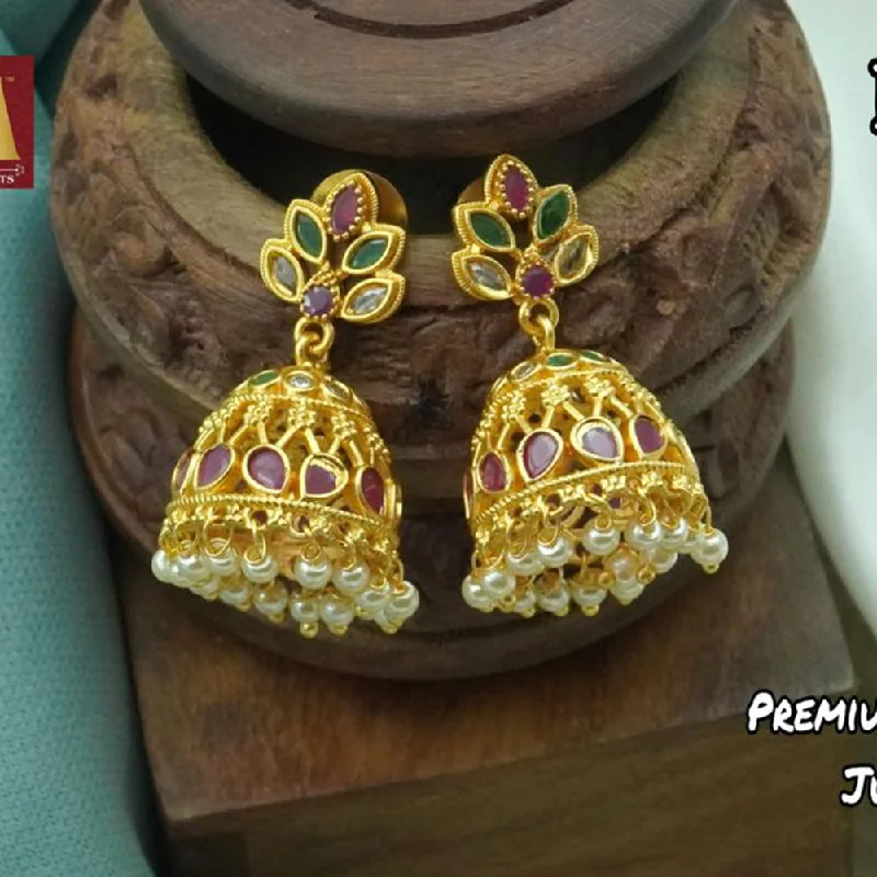 geometric stud earrings for women-Bhargav Arts Gold Plated Jhumki Earrings