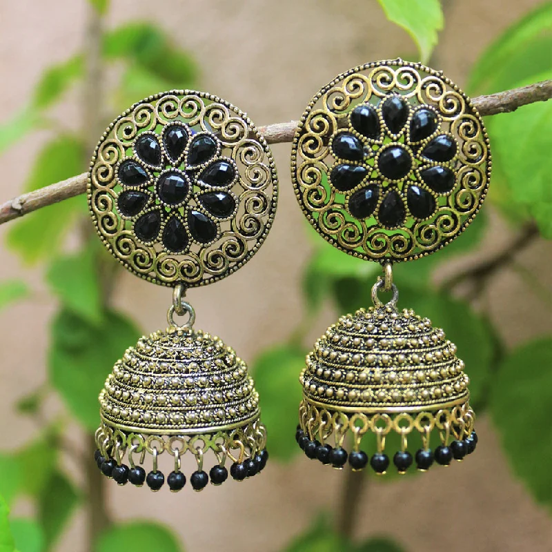 chandelier earrings for women-H K Fashion Gold Plated Jhumki Earrings